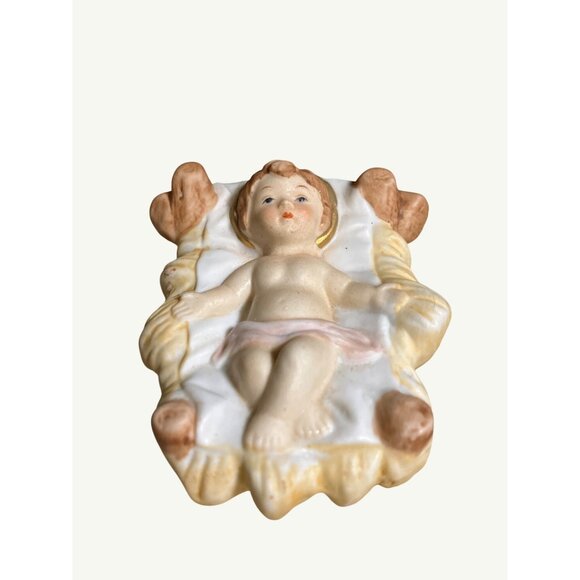 HOMCO Vintage Porcelain Baby Jesus Figurine 5216 Marked Hand-Painted - Picture 3 of 11